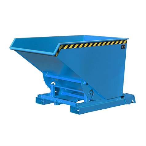 Automatische Kippbehälter, Volumen 1200 l, Traglast 1500 kg, LxBxH: 1920x1095x1125 mm, Farbe Blau RAL5012 - Bauer GmbH