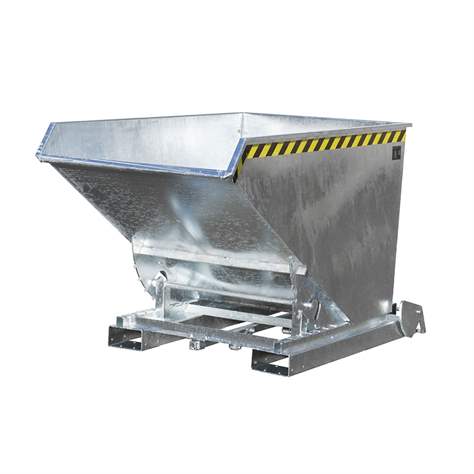 Automatische Kippbehälter, Volumen 1200 l, Traglast 1500 kg, LxBxH: 1920x1095x1125 mm, feuerverzinkt - Bauer GmbH