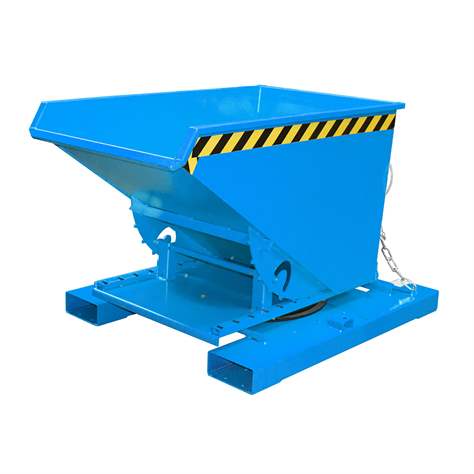 Der Kippbehälter mit 3-seitiger Kippfunktion, Volumen 300 l, Traglast 750 kg, LxBxH: 1460x1010x890 mm, Farbe Blau RAL5012 - Bauer GmbH