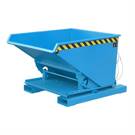 Der Kippbehälter mit 3-seitiger Kippfunktion, Volumen 600 l, Traglast 1000 kg, LxBxH: 1460x1070x890 mm, Farbe Blau RAL5012 - Bauer GmbH