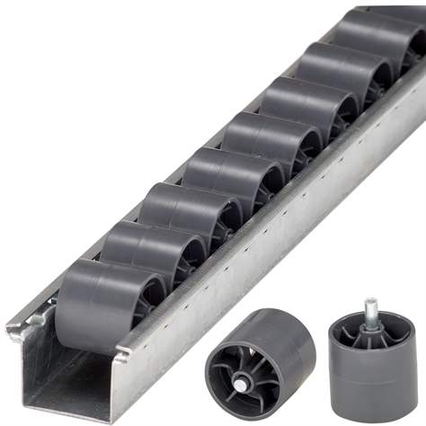 Cale de rulare cu role din plastic - conveior cu șine cu role transport 3 m, role cilindrice din plastic