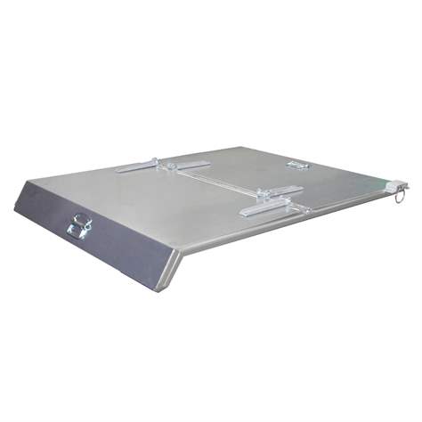 Capac galvanizat pentru container basculant, rotativ, volum 600 l, poate fi deschis din ambele părți - Bauer GmbH