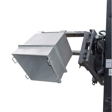 Konischer Stahl-Behälter, stapelbar, Volumen 1000 l, LxBxH: 1040x1200x1215 mm, Farbe Rot RAL3000 - Bauer GmbH - Bild4