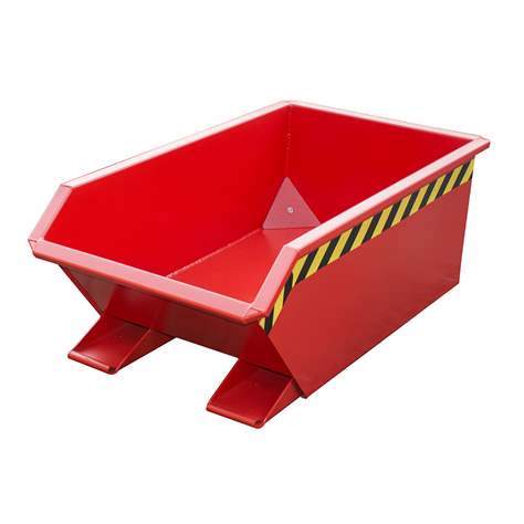 Nízký výklopný přepravník se sítkem, výpustný kohout, objem 230 l, nosnost 750 kg, d x š x v: 1385x680x450 mm, barva červená RAL3000 - Bauer GmbH - obrázek6