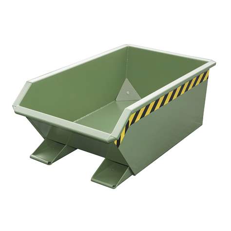 Nízký výklopný přepravník se sítkem, výpustný kohout, objem 230 l, nosnost 750 kg, d x š x v: 1385x680x450 mm, barva zelená RAL6011 - Bauer GmbH - obrázek6