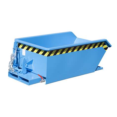 Nízký výklopný přepravník se sítkem, výpustný kohout, objem 230 l, nosnost 750 kg, d x š x v: 1385x680x450 mm, barva modrá RAL5012 - Bauer GmbH