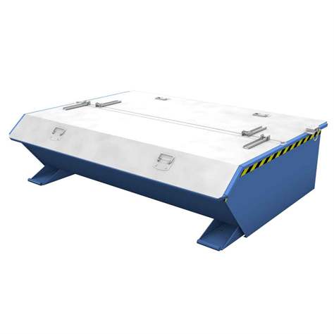 Nízký výklopný přepravník se sítkem, výpustný kohout, objem 230 l, nosnost 750 kg, d x š x v: 1385x680x450 mm, žárově zinkovaná - Bauer GmbH - obrázek6