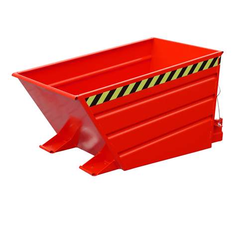 Container basculant cu partea frontală joasă, volum 500 l, lxLxH: 1375x800x730 mm, roșu RAL3000 - Bauer GmbH