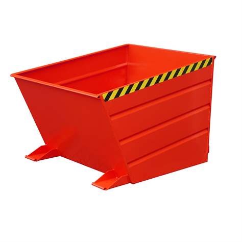 Der Kippbehälter mit niedriger Schüttkante, Volumen 650 l, LxBxH: 1445x800x890 mm, Farbe Rot RAL3000 - Bauer GmbH