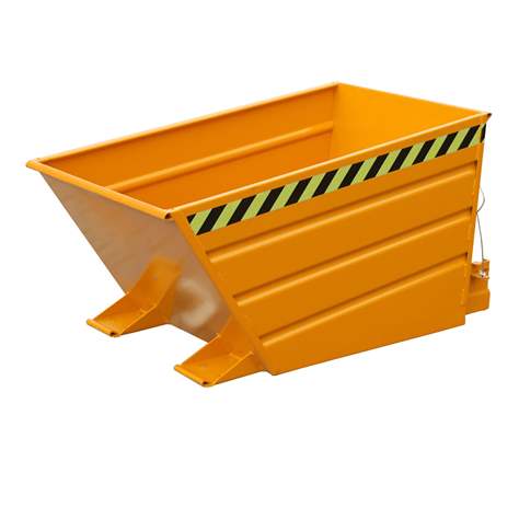 Der Kippbehälter mit niedriger Schüttkante, Volumen 500 l, LxBxH: 1375x800x730 mm, Farbe Orange RAL2000 - Bauer GmbH