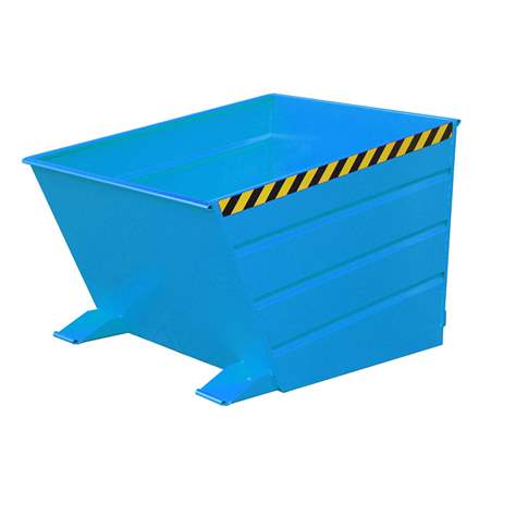 Der Kippbehälter mit niedriger Schüttkante, Volumen 650 l, LxBxH: 1445x800x890 mm, Farbe Blau RAL5012 - Bauer GmbH