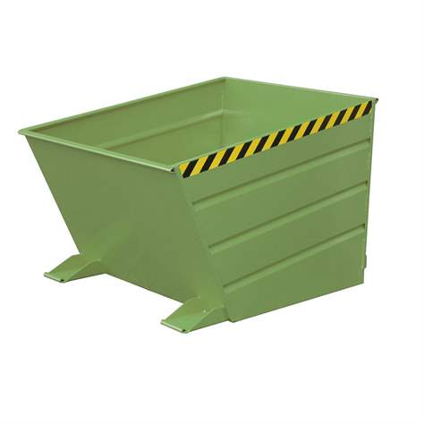 Container basculant cu partea frontală joasă, volum 650 l, lxLxH: 1445x800x890 mm, verde RAL6011 - Bauer GmbH