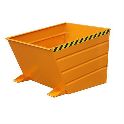 Der Kippbehälter mit niedriger Schüttkante, Volumen 650 l, LxBxH: 1445x800x890 mm, Farbe Orange RAL2000 - Bauer GmbH