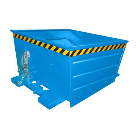 Der Kippbehälter mit niedriger Schüttkante, Volumen 800 l, LxBxH: 1375x1200x730 mm, Farbe Blau RAL5012 - Bauer GmbH