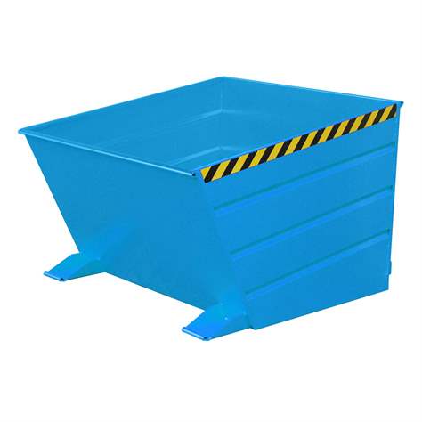 Der Kippbehälter mit niedriger Schüttkante, Volumen 1000 l, LxBxH: 1445x1200x890 mm, Farbe Blau RAL5012 - Bauer GmbH