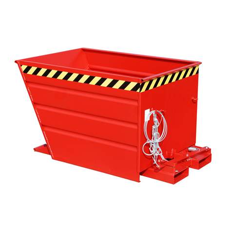 Der Kippbehälter, Volumen 550 l, LxBxH: 1370x800x730 mm, Farbe Rot RAL3000 - Bauer GmbH