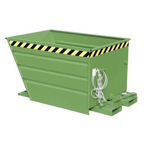 Container basculant, volum 700 l, lxLxH: 1440x800x890 mm, verde RAL6011 - Bauer GmbH
