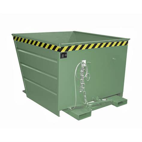 Der Kippbehälter, Volumen 1100 l, LxBxH: 1440x1200x890 mm, Farbe Grün RAL6011 - Bauer GmbH