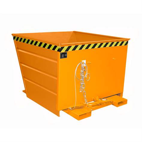 Container basculant, volum 1100 l, lxLxH: 1440x1200x890 mm, orange RAL2000 - Bauer GmbH