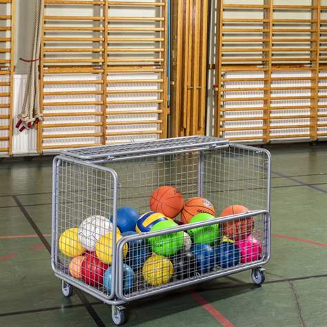 Drátěný vozík s víkem, nosnost 150 kg, d x š x v: 1180x662x858 mm, lakovaný šedý - Konga Mekaniska Verkstad AB - obrázek2