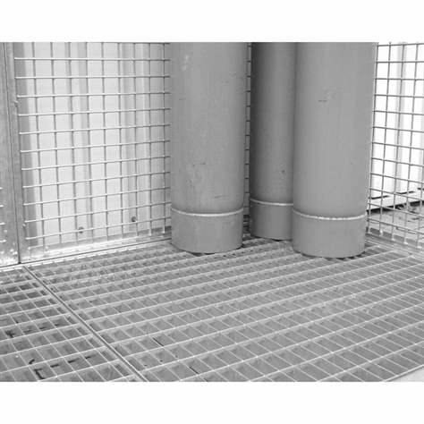 Verzinkter Gitterrostboden für Gasflaschen-Container LxB: 3100x2100 mm - Bauer GmbH