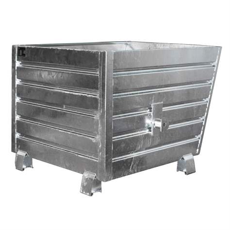 Container basculant, stivuibil, volum 1500 l, cap. port. 2000 kg, LxlxH: 1200x1500x1000 mm, galvanizat - Bauer GmbH