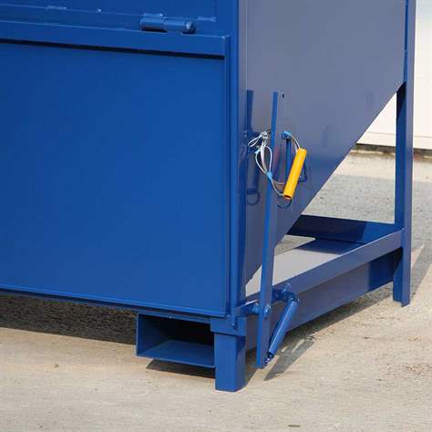 Abfallbehälter mit seitlicher Ausschüttöffnung, Volume 800 l, Farbe RAL5010 - Bild3