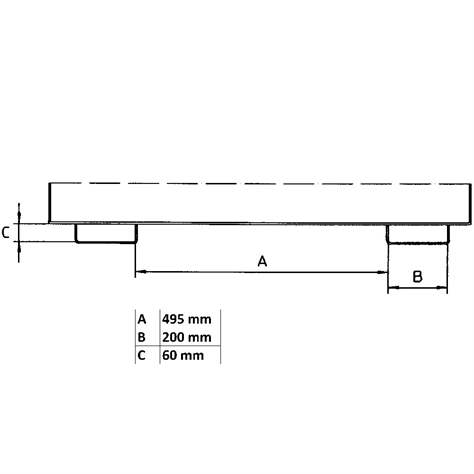 Der Kippbehälter mit niedriger Schüttkante, Volumen 1000 l, LxBxH: 1445x1200x890 mm, verzinkt - Bauer GmbH - Bild4
