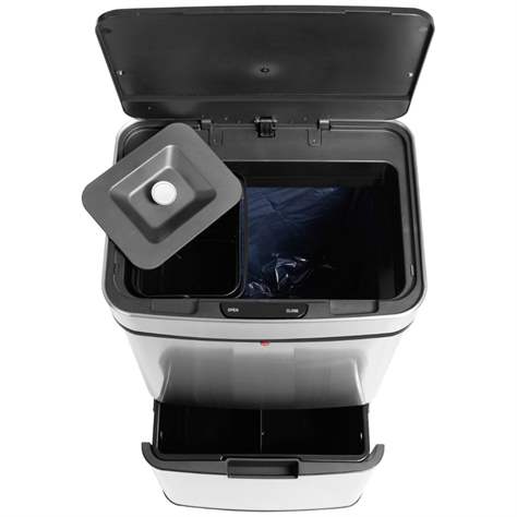 Coș de gunoi cu senzor, volum 54 l, din oțel inoxidabil - imagine2