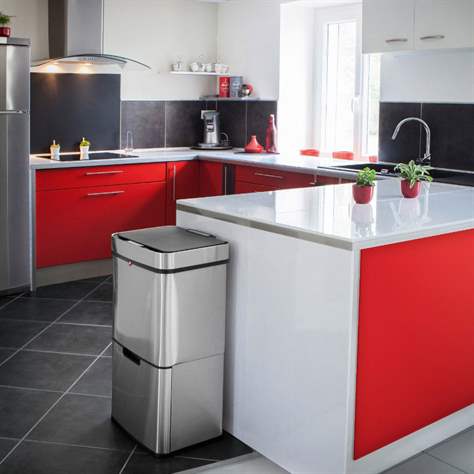 Coș de gunoi cu senzor, volum 54 l, din oțel inoxidabil - imagine4