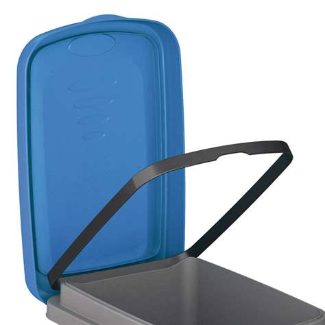 Coș gunoi din material plastic pentru materiale reciclabile ECO SYSTEM, volum 40 l, culoare albastru - imagine2