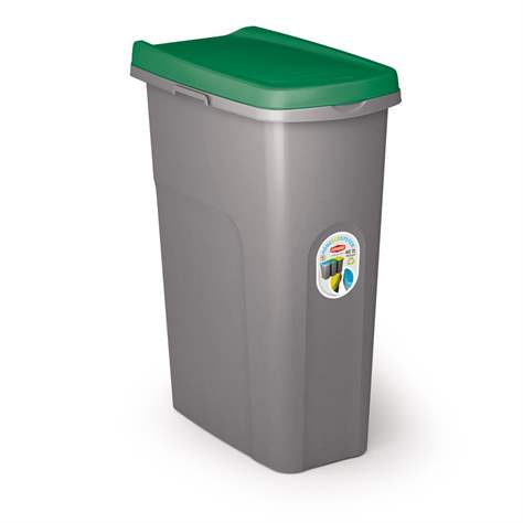 Coș gunoi din material plastic pentru materiale reciclabile ECO SYSTEM, volum 40 l, culoare verde
