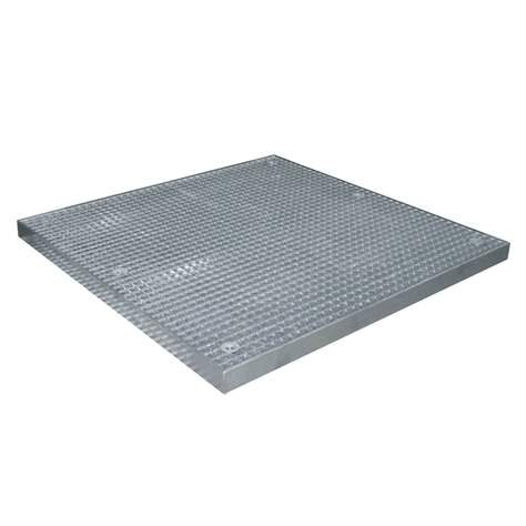 Bodenschutzwanne, verzinkt, Auffangvolumen 82 l, LxBxH: 1350x1350x78 mm - Bauer GmbH