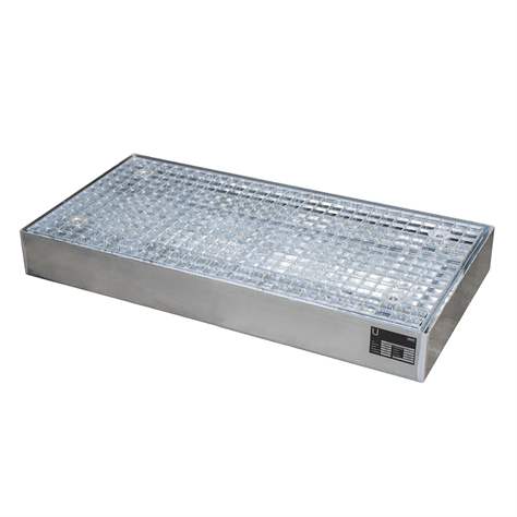 Bodenschutzwanne, mit Zulassung, verzinkt, Auffangvolumen 40 l, LxBxH: 1000x500x123 mm - Bauer GmbH