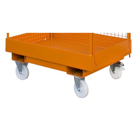 Arbeitsbühne 800 x1200 mm für Gabelstapler, Traglast 300 kg, Orange RAL2000 - Bauer GmbH - Bild4