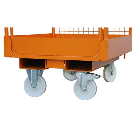 Arbeitsbühne 1200 x 800 mm für Gabelstapler, Traglast 300 kg, Orange RAL2000 - Bauer GmbH - Bild3