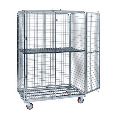 Bezpečnostní kontejner, pozinkovaný, nosnost 600 kg, d x š x v: 1200x800x1870 mm - Konga Mekaniska Verkstad AB