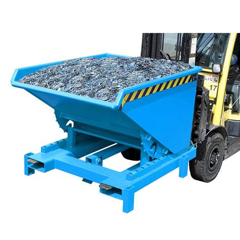 Container basculante pentru sarcină mare, volum 300 l, cap.port. 4000 kg, LxlxH: 1310x805x970 mm, albastru RAL5012 - Bauer GmbH - imagine5