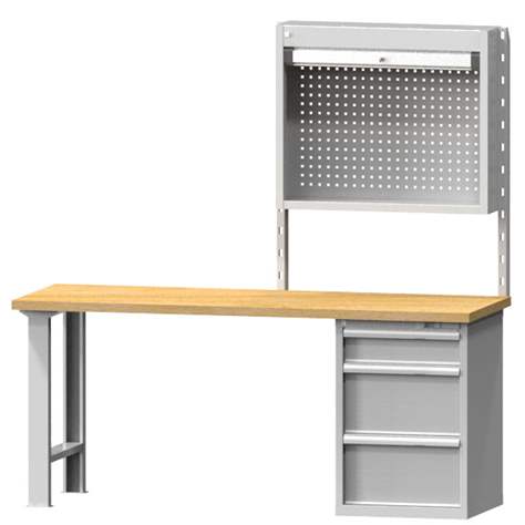 Box container suspendabil - dulap suspendabil pentru banc de atelier, LxH: 930 x 1084 mm, gri RAL7035 - Polak CZ, s.r.o.