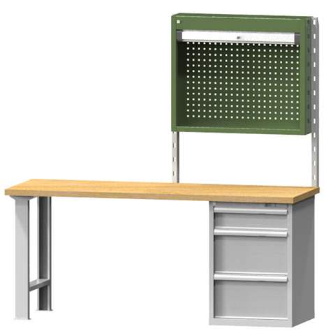 Box container suspendabil - dulap suspendabil pentru banc de atelier, LxH: 930 x 1084 mm, verde RAL6011 - Polak CZ, s.r.o.