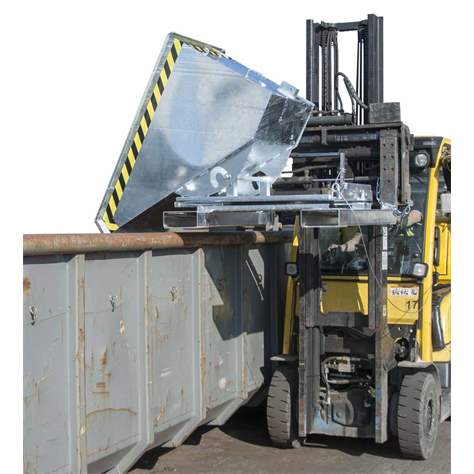 Der Kippbehälter mit 3-seitiger Kippfunktion, Volumen 300 l, Traglast 750 kg, LxBxH: 1460x1010x890 mm, Farbe Grün RAL6011 - Bauer GmbH - Bild8