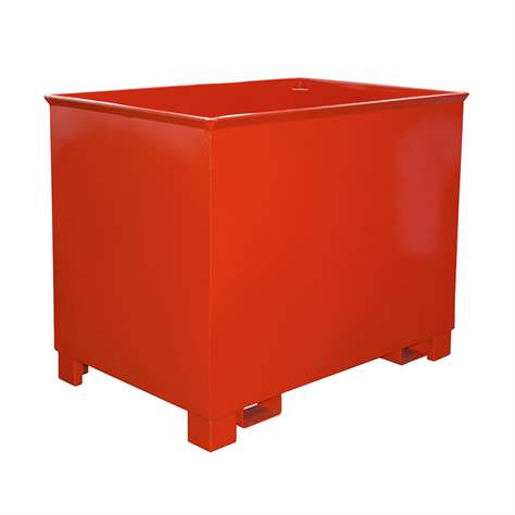 Drehbehälter, Volumen 800 l, Traglast 1000 kg, LxBxH: 840x1240x975 mm, Farbe Rot RAL3000 - Bauer GmbH