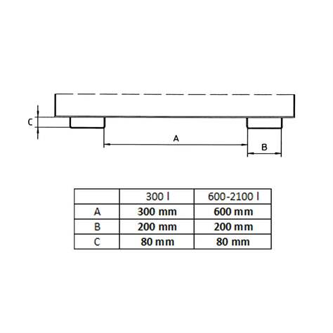 Container basculante pentru sarcină mare, volum 300 l, cap.port. 4000 kg, LxlxH: 1310x805x970 mm, albastru RAL5012 - Bauer GmbH - imagine6