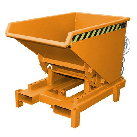 Schwerlast-Kipper, Inhalt 300 l, Traglast 4000 kg, LxBxH: 1310x805x970 mm, Farbe orange RAL2000 - Bauer GmbH
