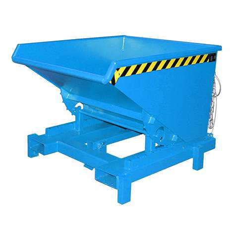 Schwerlast-Kipper, Inhalt 600 l, Traglast 4000 kg, LxBxH: 1310x1105x970 mm, Farbe blau RAL5012 - Bauer GmbH