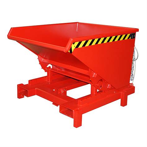 Container basculante pentru sarcină mare, volum 600 l, cap.port. 4000 kg, LxlxH: 1310x1105x970 mm, roșu RAL3000 - Bauer GmbH