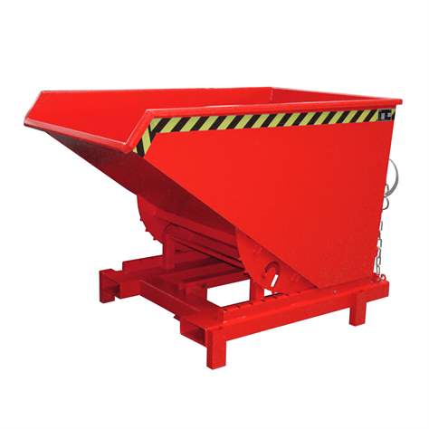 Schwerlast-Kipper, Inhalt 900 l, Traglast 4000 kg, LxBxH: 1310x1580x970 mm, Farbe rot RAL3000 - Bauer GmbH