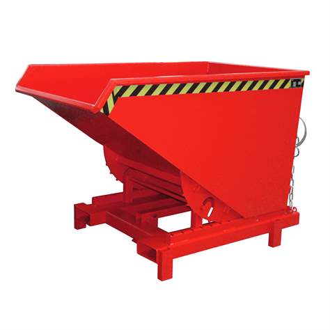 Schwerlast-Kipper, Inhalt 1200 l, Traglast 4000 kg, LxBxH:1755x1105x1230 mm, Farbe rot RAL3000 - Bauer GmbH