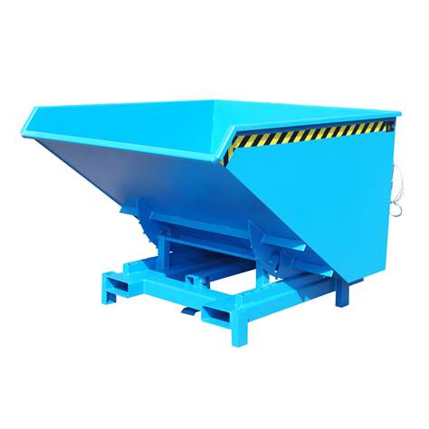 Container basculante pentru sarcină mare, volum 1700 l, cap.port. 4000 kg, LxlxH: 1755x1580x1230 mm, albastru RAL5012 - Bauer GmbH