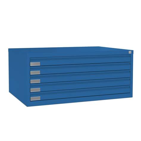 Dulap arhivare desene și planșe, 5 sertare, format A1, albastru RAL5010 - Malow